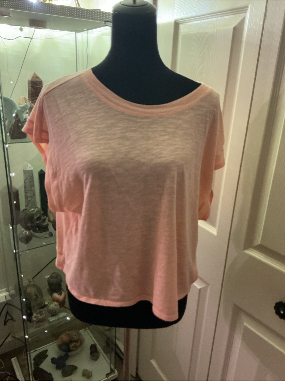 Ultra Flirt Light Pink Scoop Neck Crop Top
